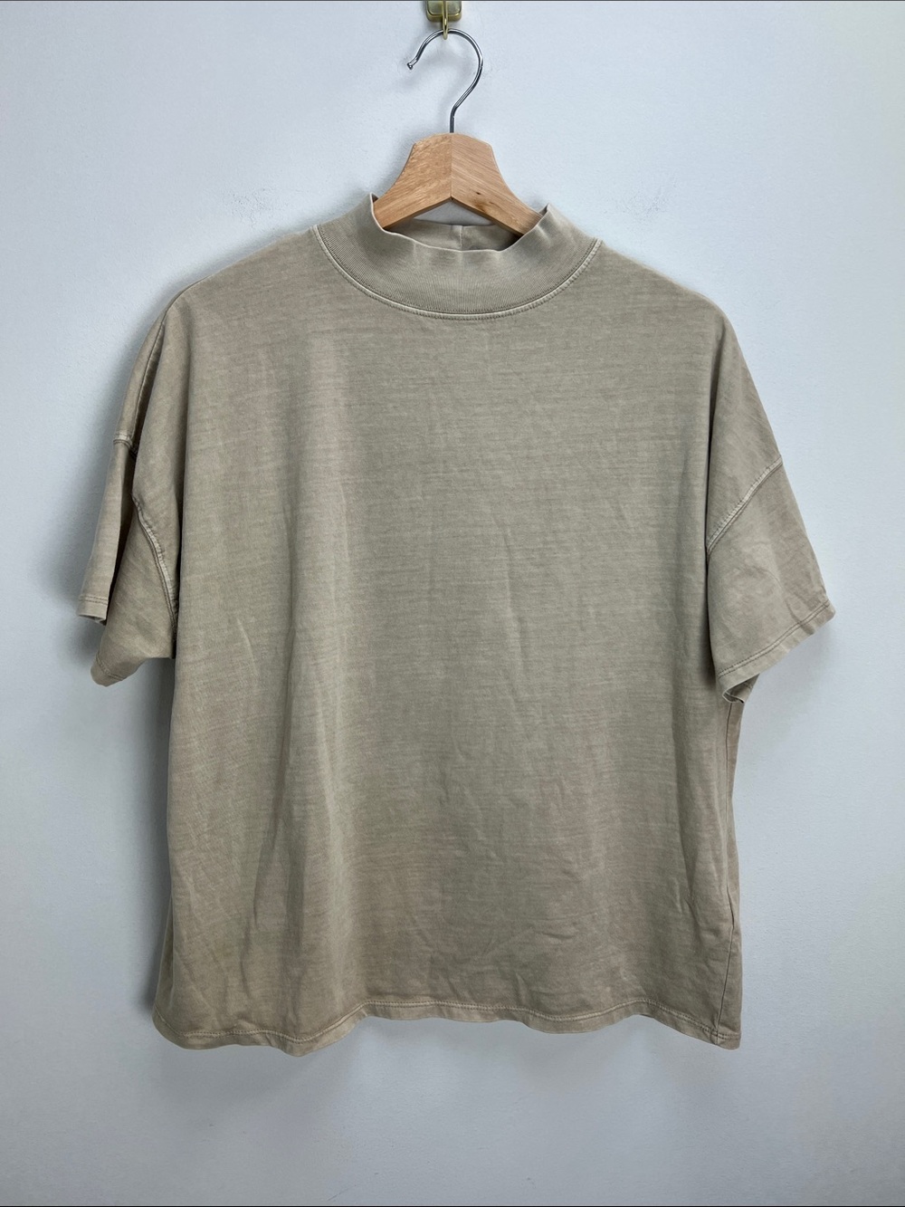 Free People We The Free Fearless Tee Mock Neck T Shirt Boxy Oversized Small
